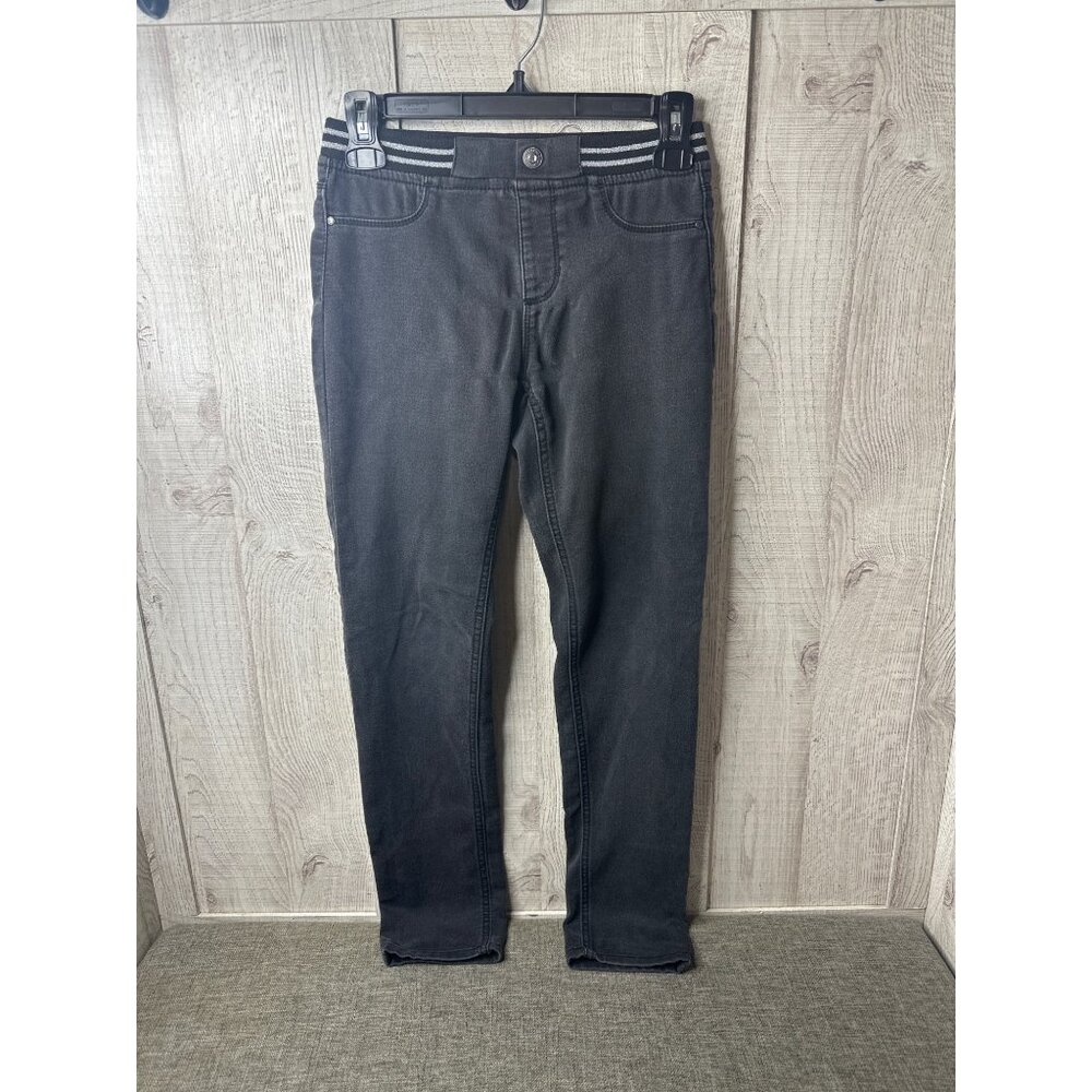 Jordache Girls Black Skinny Jeans With Striped Elastic Waistband Size 14 Slim